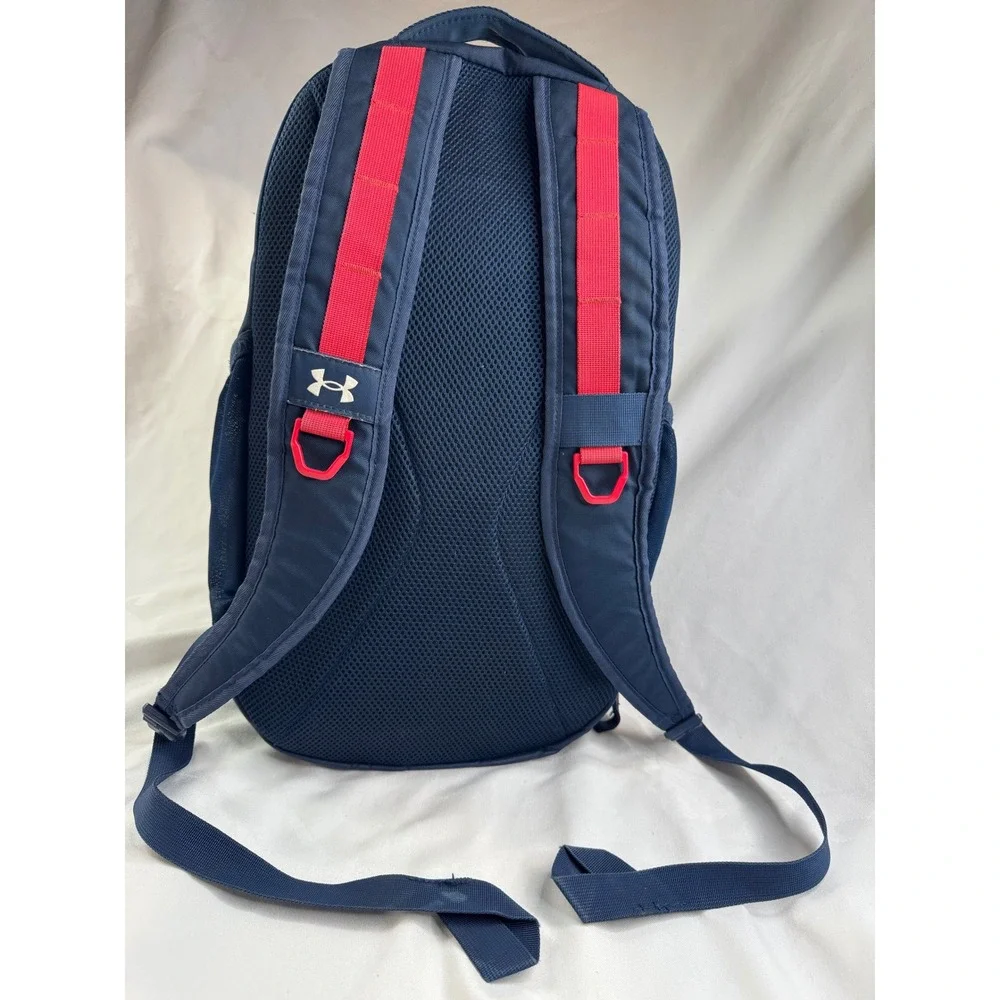 Under Armour Scrimmage 2.0 Backpack Navy Red UA Storm Laptop Bag 1361176